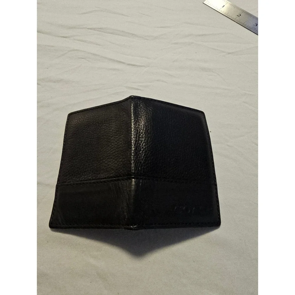Coach Mens Black Leather Slim Bifold Wallet ID Window Card Case Pocket